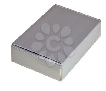 grey cardboard box isolated on white background
