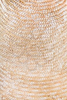 texture of natural straw hat close up