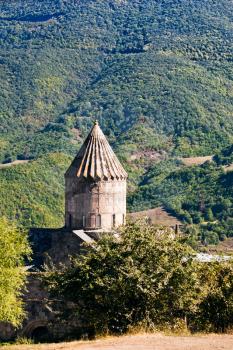 tower of St. G. Lusavorich church in medieval Tatev Monastery in Armenia