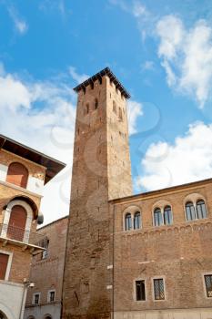 medieval tower on Piazza della Frutta in Padova, Italy