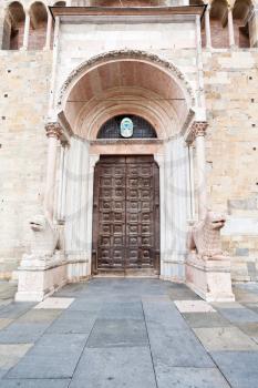 door of Parma Cathedral (Duomo), Italy