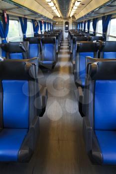 seats and interior of wagon train
