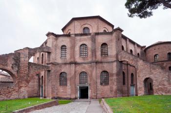 view of Basilica of San Vitale - ancient church in Ravenna, Italy