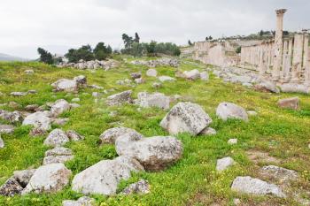 excavation of ancient city Gerasa Jerash , Jordan