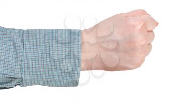 side view of fist - hand gesture isolated on white background