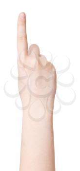 finger account one - hand gesture isolated on white background