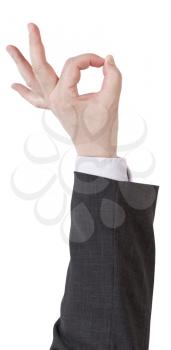 okay signal - hand gesture isolated on white background