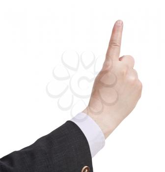 attantion sign - hand gesture isolated on white background