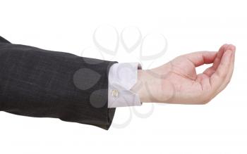 empty handful - hand gesture isolated on white background