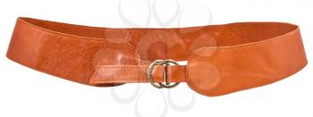fastened leather belt isolated on white background