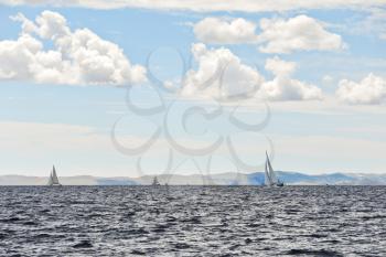 boat is at adriatic in windy weather, Dalmatia, Croatia