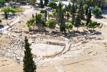 view of Theatre of Dionysus on Acropolis Hill, Athens