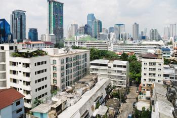 view of modern residential district in Bangkok city, Thailand