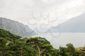 view of Lake Garda from Tremosine town, Italy