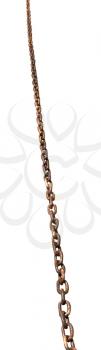 wet old rusty iron chain isolated on white background