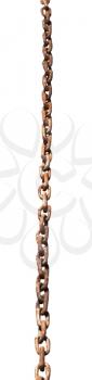old rusty steel chain isolated on white background