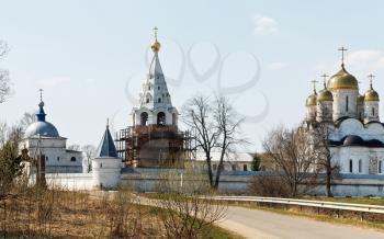 Luzhetsky Monastery, founded in 1408 by St. Ferapont and rebuilt in brick in the 16th century in Mozhaysk, Russia