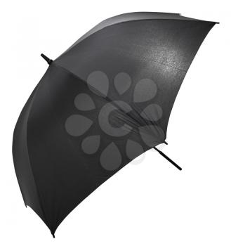 open black big umbrella isolated on white background