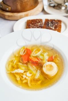 austrian dish - soup tafelspitz from boiled beef broth