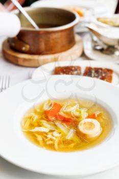austrian dish - tafelspitz from boiled beef broth