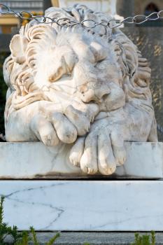 sleeping medici lion near Vorontsov (Alupka) Palace, Crimea