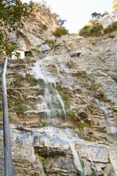 water falls uchan-su in Crimean mountains in autumn