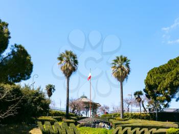CATANIA, ITALY - APRIL 5, 2015: Bellini Garden in Catania city, Sicily, Italy. The Bellini Garden is in via Etnea, the most beatiful part of Catania, and its surface is over 70000 square meters