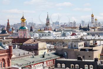 cityscape - historical center of Moscow city with Kremlin in sunny spring day