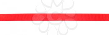 wide red satin ribbon isolated on white background