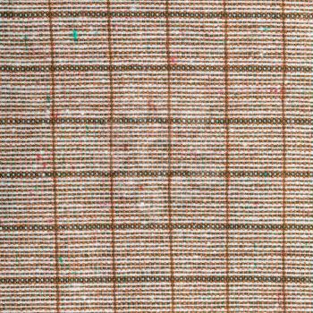 square background from checkered brown woolen fabric close up