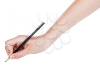 hand draws by wood black pencil isolated on white background