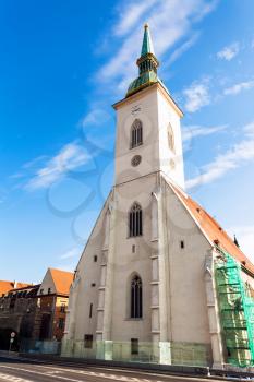 travel to Bratislava city - facade of St. Martin Cathedral in Bratislava