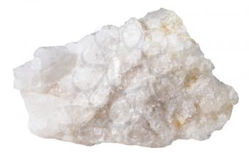 macro shooting of specimen natural rock - white scheelite mineral stone isolated on white background