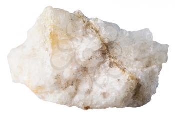 macro shooting of specimen natural rock - specimen of scheelite mineral stone isolated on white background