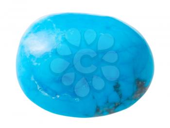 natural mineral gem stone - specimen of turkvenit (blue howlite) gemstone isolated on white background close up
