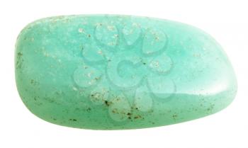 natural mineral gem stone - specimen of aquamarine (beryl) gemstone isolated on white background close up