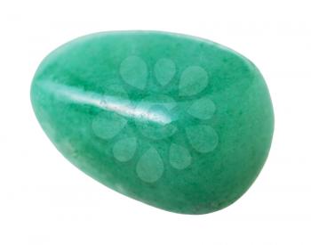 natural mineral gem stone - specimen of green Aventurine gemstone isolated on white background close up