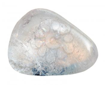 natural mineral gem stone - rhinestone (clear quartz) gemstone isolated on white background close up