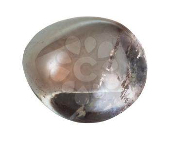 natural mineral gem stone - Smoky quartz (smoky topaz) gemstone isolated on white background close up