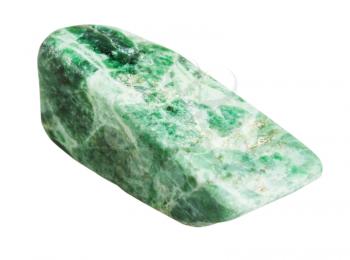 macro shooting of natural gemstone - green jadeite mineral gem stone isolated on white background