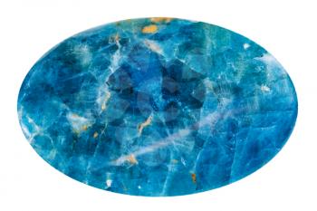 macro shooting - tumbled blue kyanite mineral gemstone isolated on white background