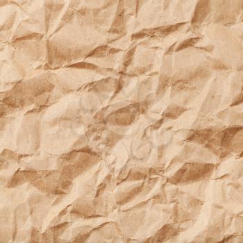 square background from brown colour crumpled paper