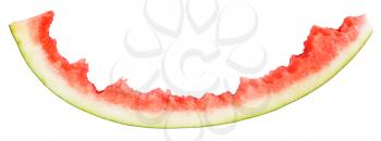 rind of eaten watermelon isolated on white background