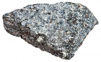 macro shooting of Igneous rock specimens - nepheline syenite stone isolated on white background