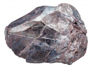 macro shooting of specimen of natural mineral - Hematite rock (iron ore, haematite) isolated on white background