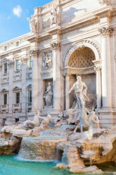 baroque style Trevi Fountain in Rome city