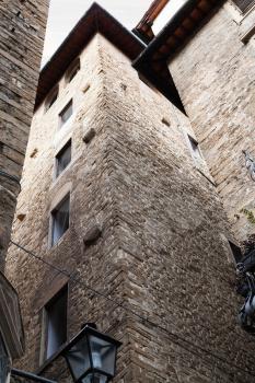 travel to Italy - old tower Torre dei Ricci and Torre dei Donati among residential houses in Florence city