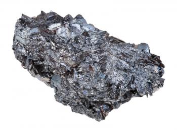 macro shooting of geological collection mineral - natural hematite (iron ore) stone isolated on white background