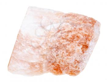 macro shooting of geological collection mineral - natural Selenite stone (variety of gypsum) isolated on white background