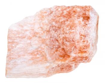 macro shooting of geological collection mineral - specimen of Selenite stone (variety of gypsum) isolated on white background